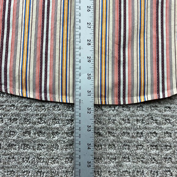 Robert Graham Shirt Men Medium M Multicolored Striped Button Up Long Sleeve - Picture 10 of 10